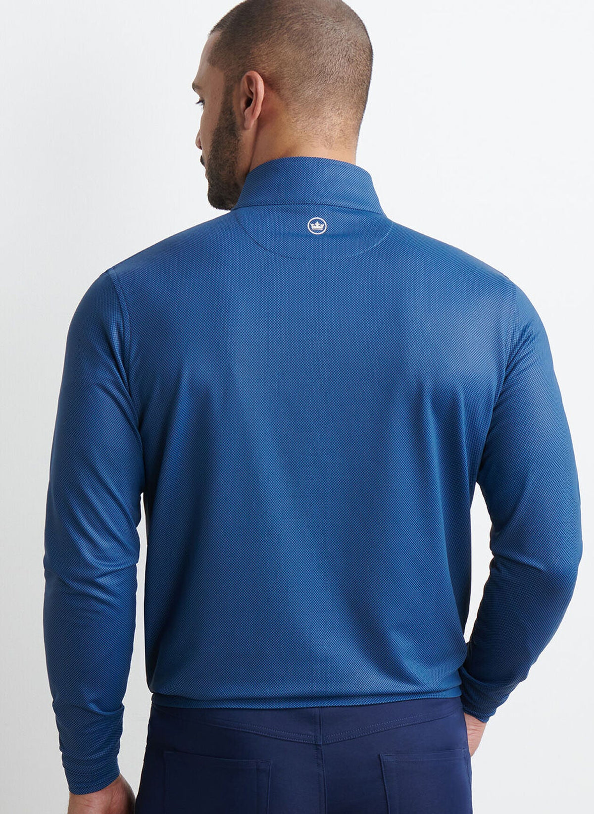 PETER MILLAR Men's Pullovers Peter Millar Perth Birdseye Performance Quarter-Zip