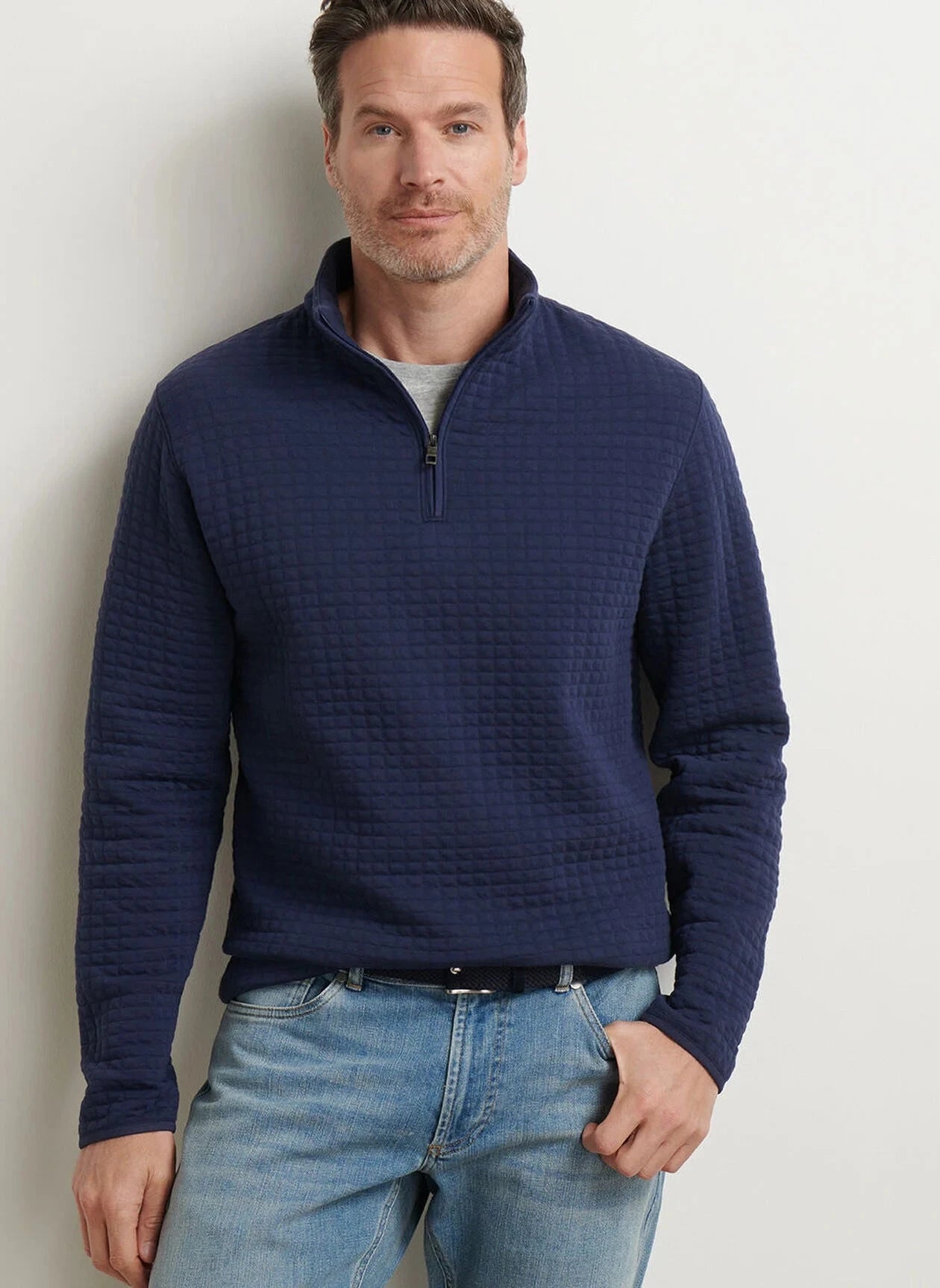PETER MILLAR Men's Pullovers Peter Millar Quad Quilted Quarter-Zip