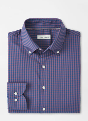 PETER MILLAR Men's Sport Shirt PARISIAN FIG / S Peter Millar Conway Crown Lite Cotton-Stretch Sport Shirt MF25W03LTBPF