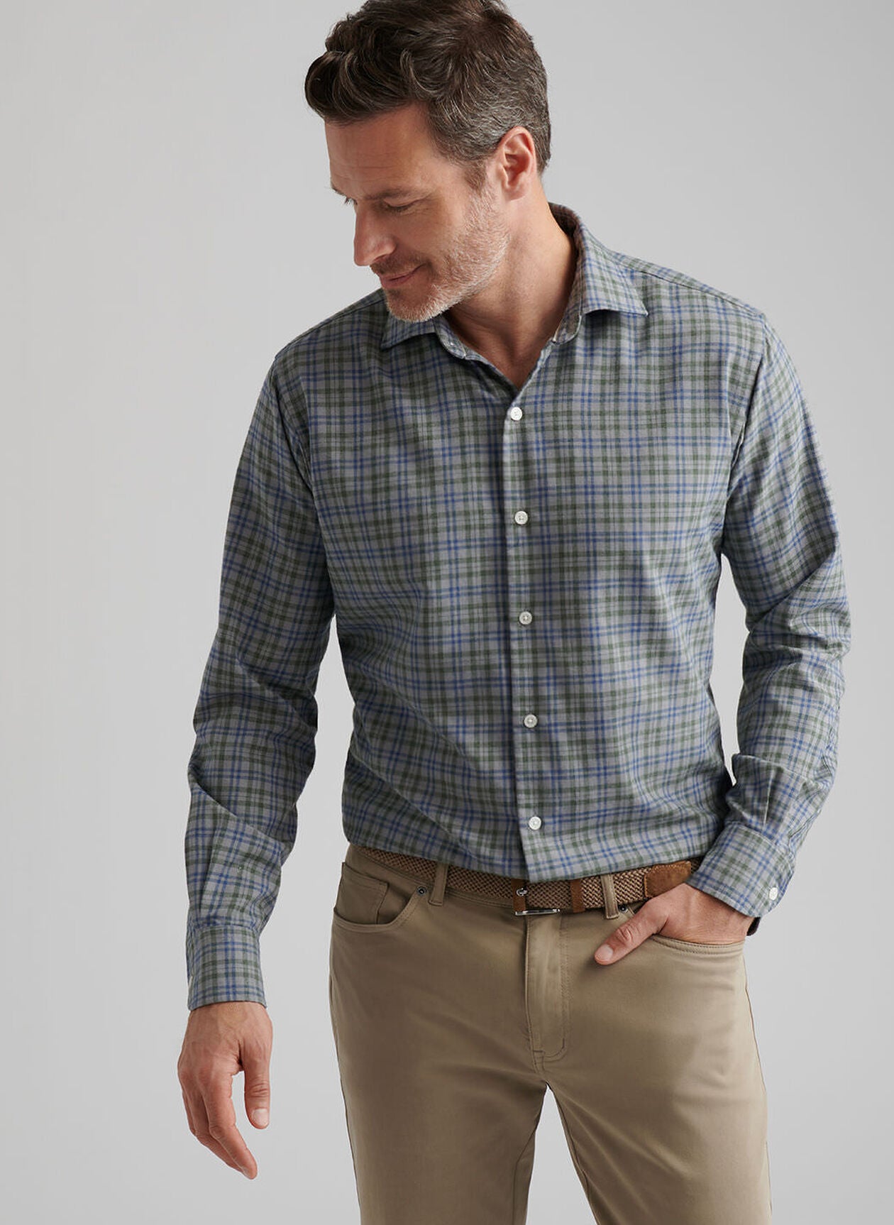 PETER MILLAR Men's Sport Shirt Peter Millar Bar Harbor Performance Flannel Sport Shirt