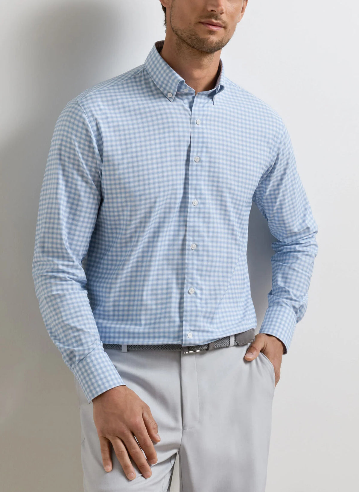 PETER MILLAR Men's Sport Shirt Peter Millar Lewis Performance Twill Sport Shirt