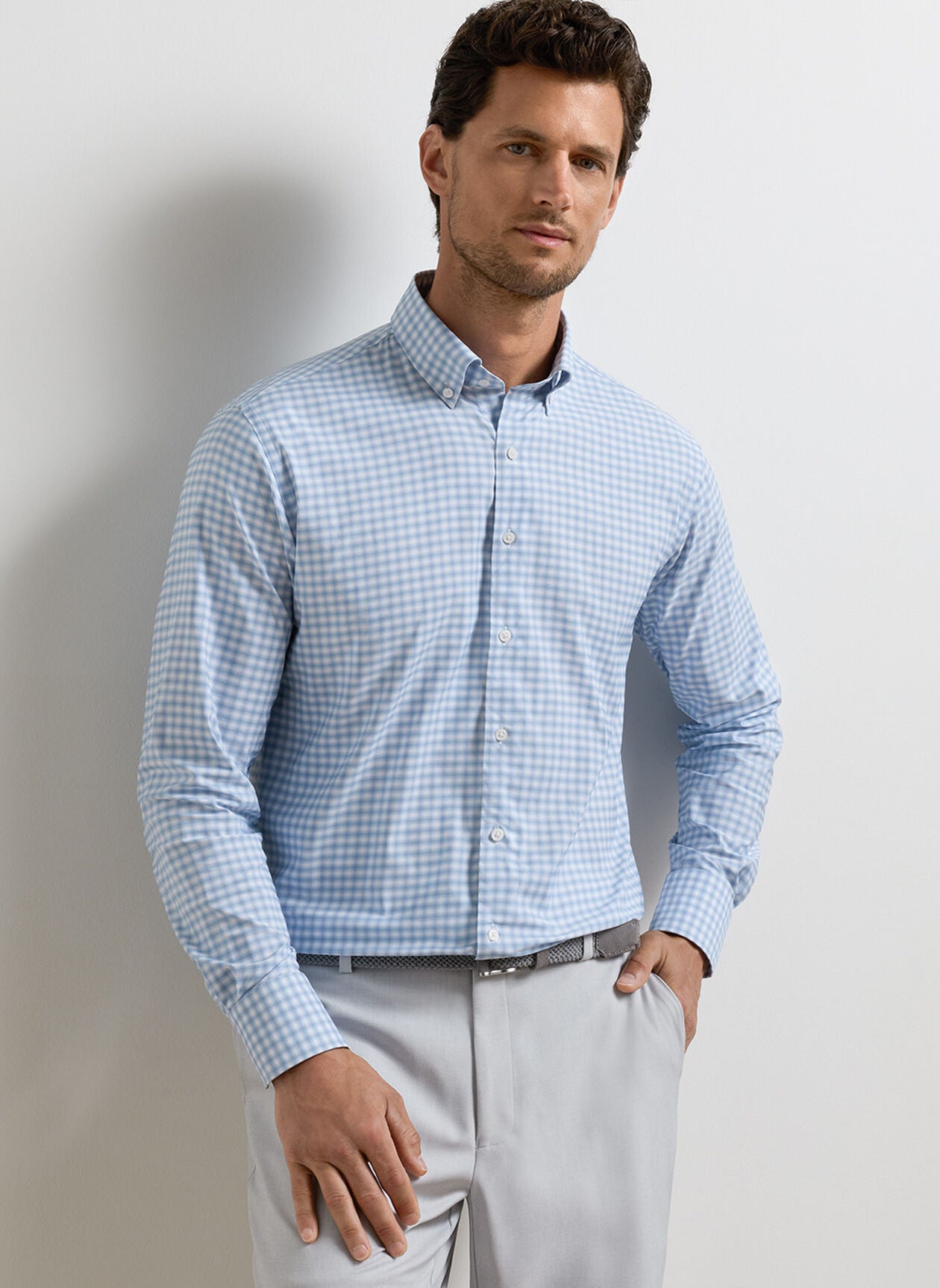 PETER MILLAR Men's Sport Shirt Peter Millar Lewis Performance Twill Sport Shirt