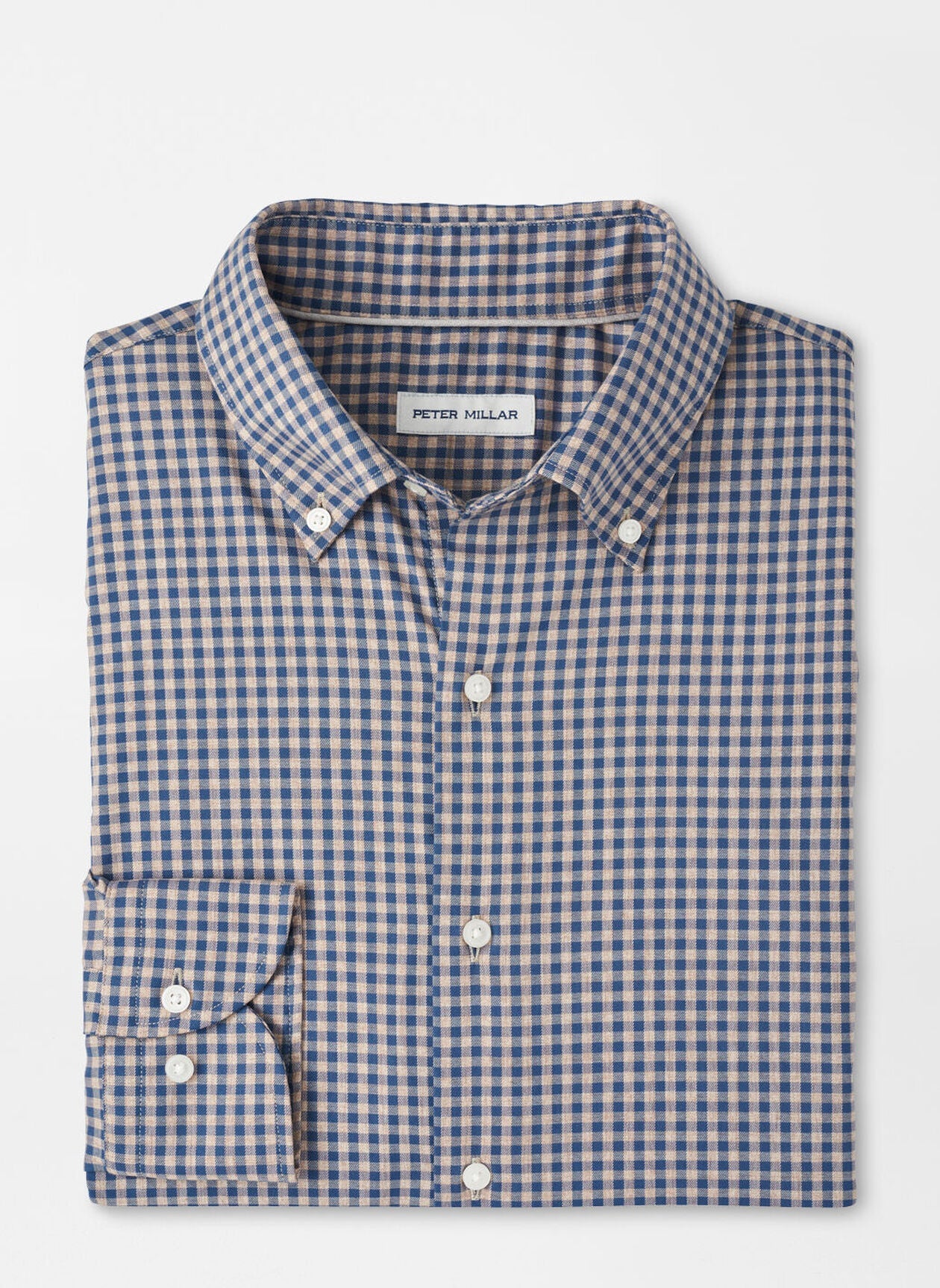 PETER MILLAR Men's Sport Shirt POPLAR BROWN / S Peter Millar Conway Crown Lite Cotton-Stretch Sport Shirt MF25W03LTB