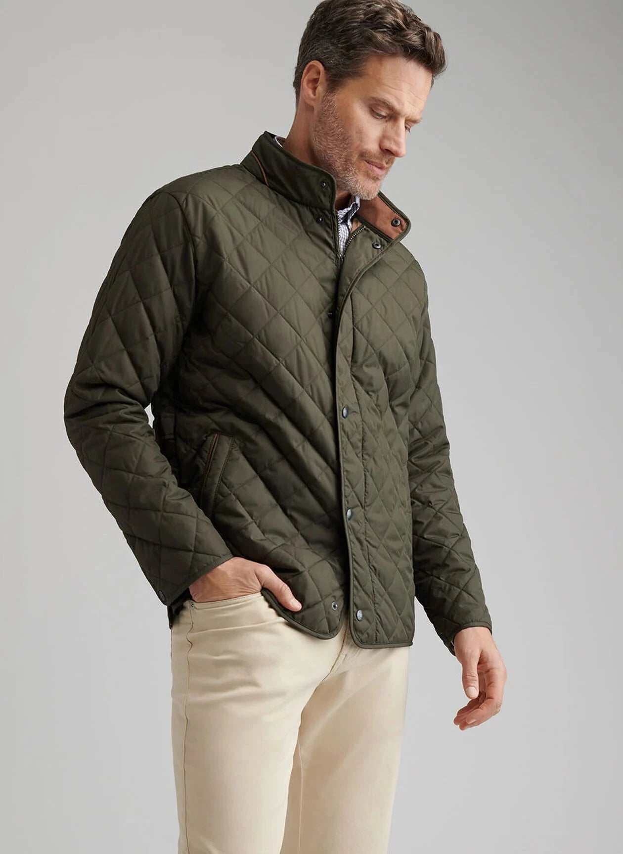 PETER MILLAR Mens Jackets DARK OLIVE / S Peter Millar Suffolk Coat ME0Z02DO