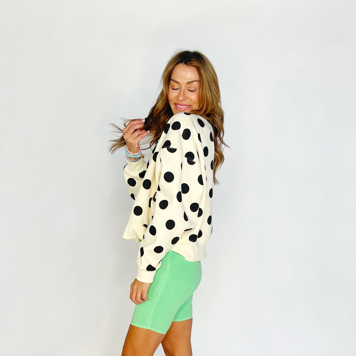 POPPY & PINE Women's Top Poppy & Pine Polka Dot Crop Sweatshirt