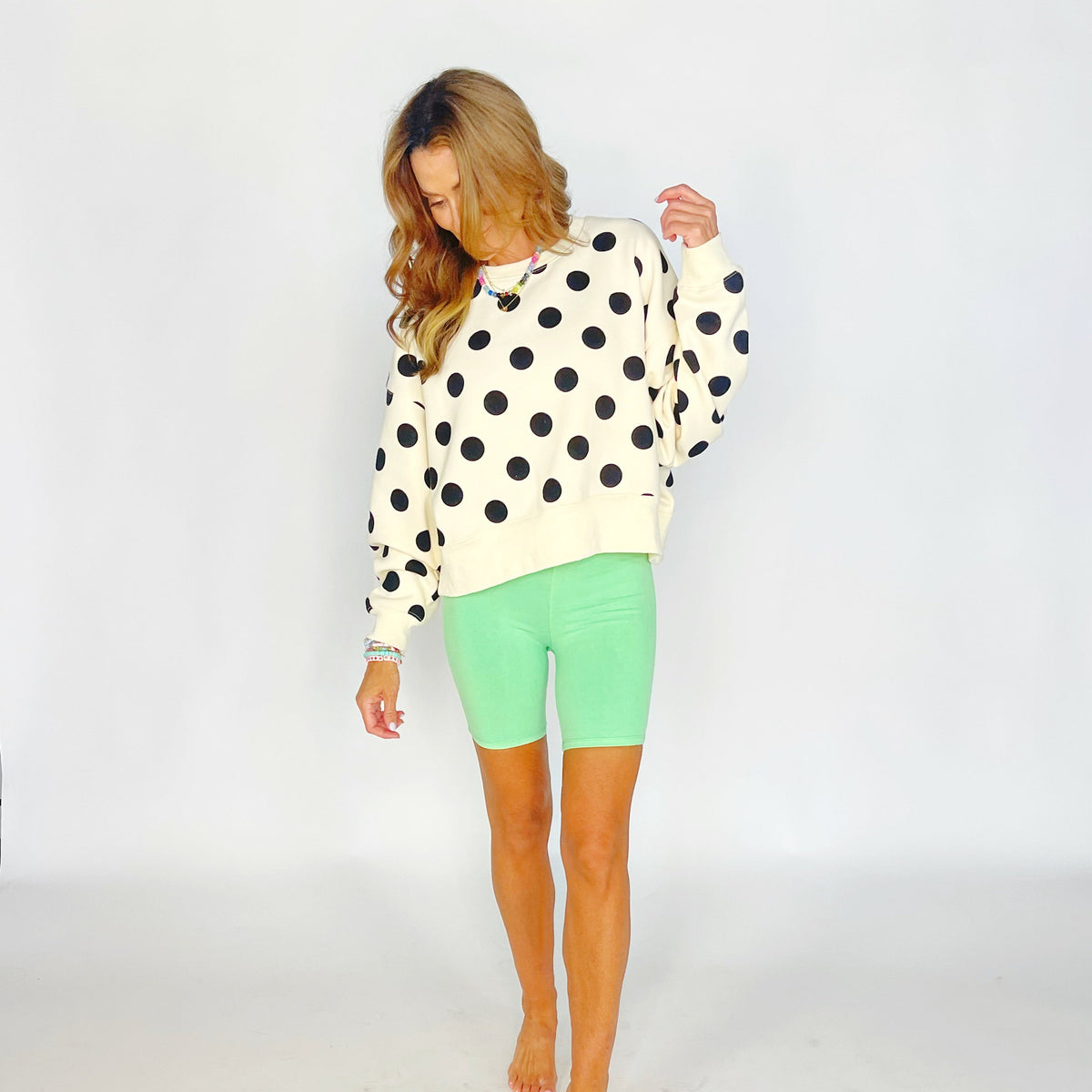 POPPY & PINE Women's Top Poppy & Pine Polka Dot Crop Sweatshirt