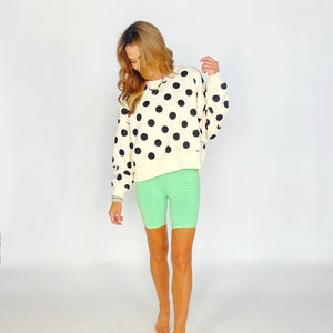 POPPY & PINE Women's Top Poppy & Pine Polka Dot Crop Sweatshirt