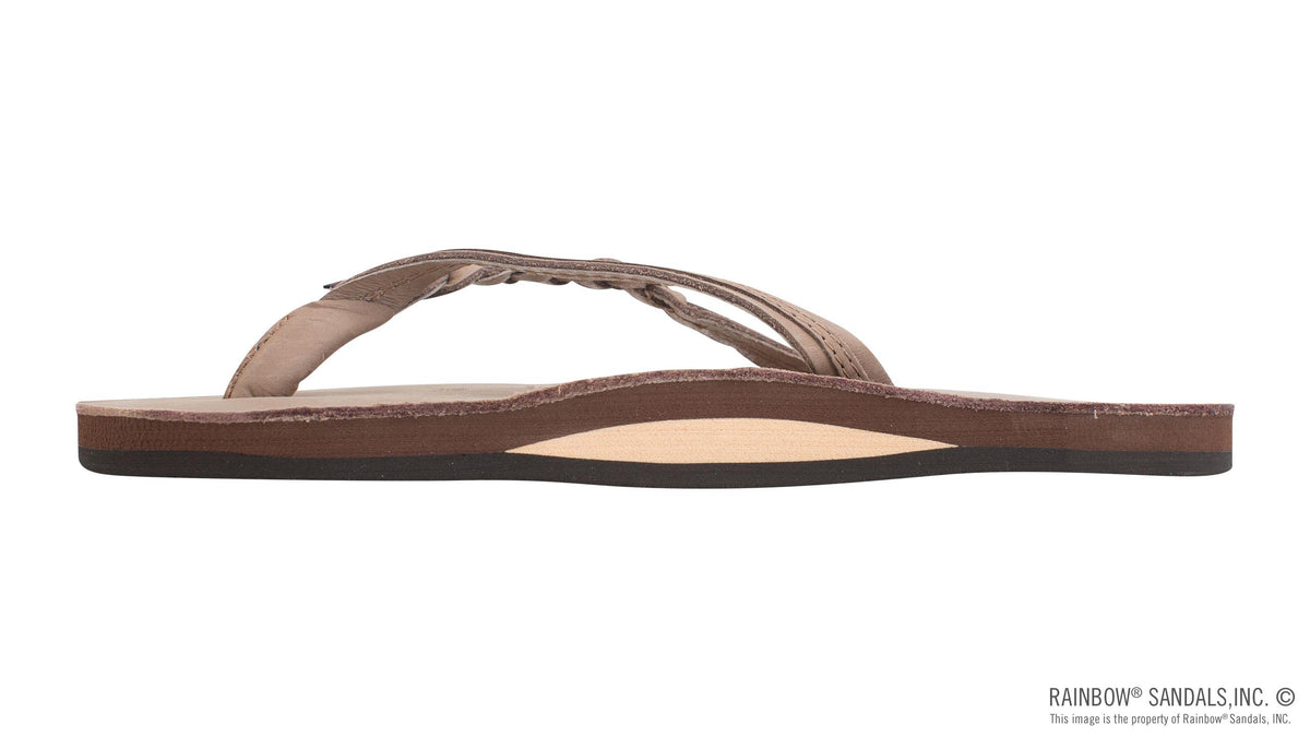 RAINBOW Women's Shoes Rainbow Sandals Flirty Braidy - Single Layer Premier Leather 1/2" Narrow Strap with Braid