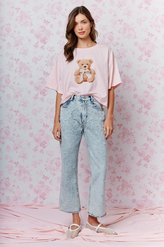 RARERAW Women's Tee Teddy Bear Graphic T-shirt