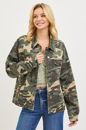 Risen Jeans Women Jackets Oversized Camo Jackets