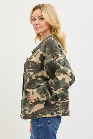 Risen Jeans Women Jackets Oversized Camo Jackets