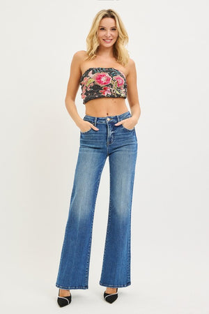 Risen Jeans Women's Jeans Risen Jean Tummy Control High Rise Wide Flare Jeans