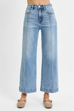 Risen Jeans Women's Jeans Risen Jeans High Rise Crop Wide Jeans || David's Clothing