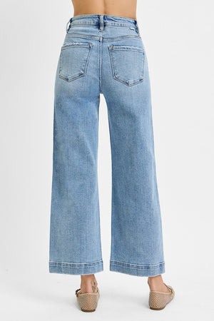 Risen Jeans Women's Jeans Risen Jeans High Rise Crop Wide Jeans || David's Clothing