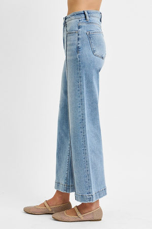 Risen Jeans Women's Jeans Risen Jeans High Rise Crop Wide Jeans || David's Clothing