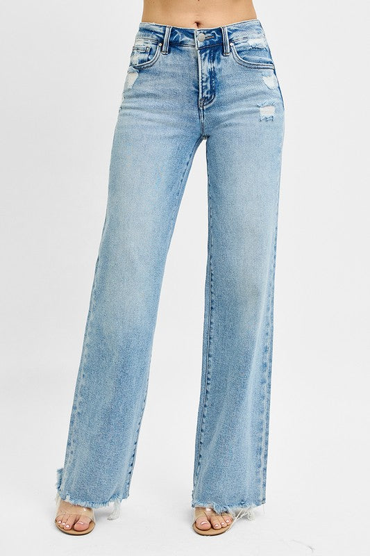 Risen Jeans Women's Jeans Risen Jeans Tummy Control Mid Rise Wide Jeans