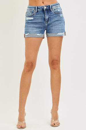 Risen Jeans Women's Shorts Risen Jeans Mid Rise Cuffed Shorts
