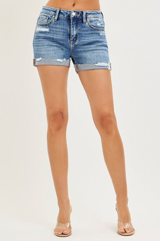 Risen Jeans Women's Shorts Risen Jeans Mid Rise Cuffed Shorts