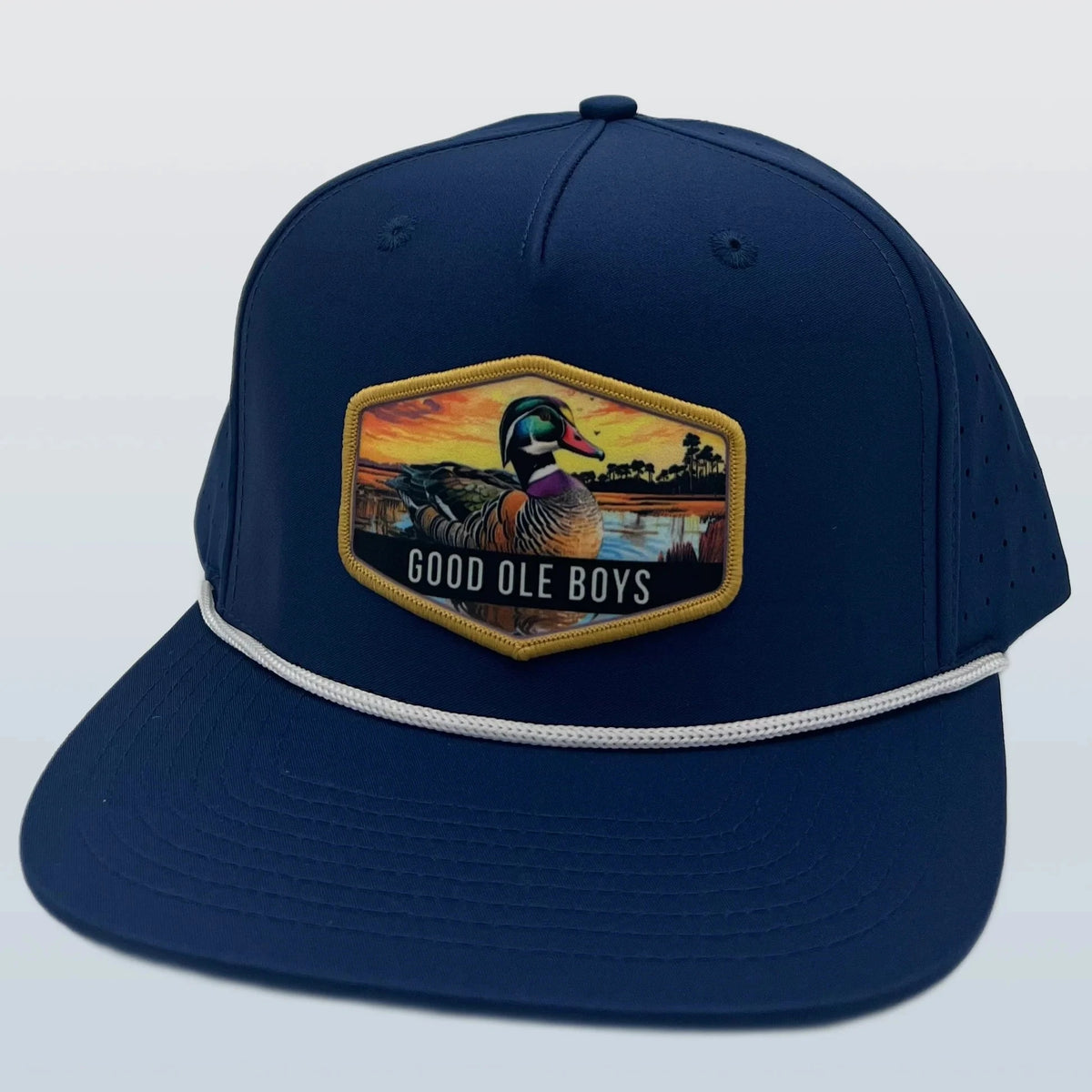 RIVERBED THREADS Men's Hats NAVY Riverbed Threads GOB Wood Woven Patch 5perf Navy PGOB022A