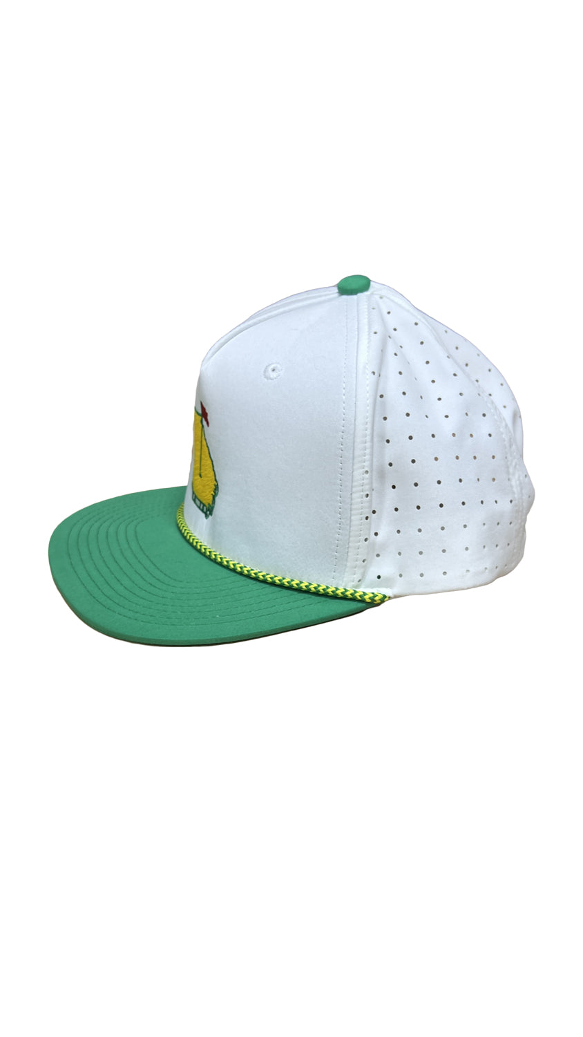 RIVERBED THREADS Men's Hats WHT/GRN/YL Riverbed Thread GA Golf 5 Panel Performance Snapback GA054C