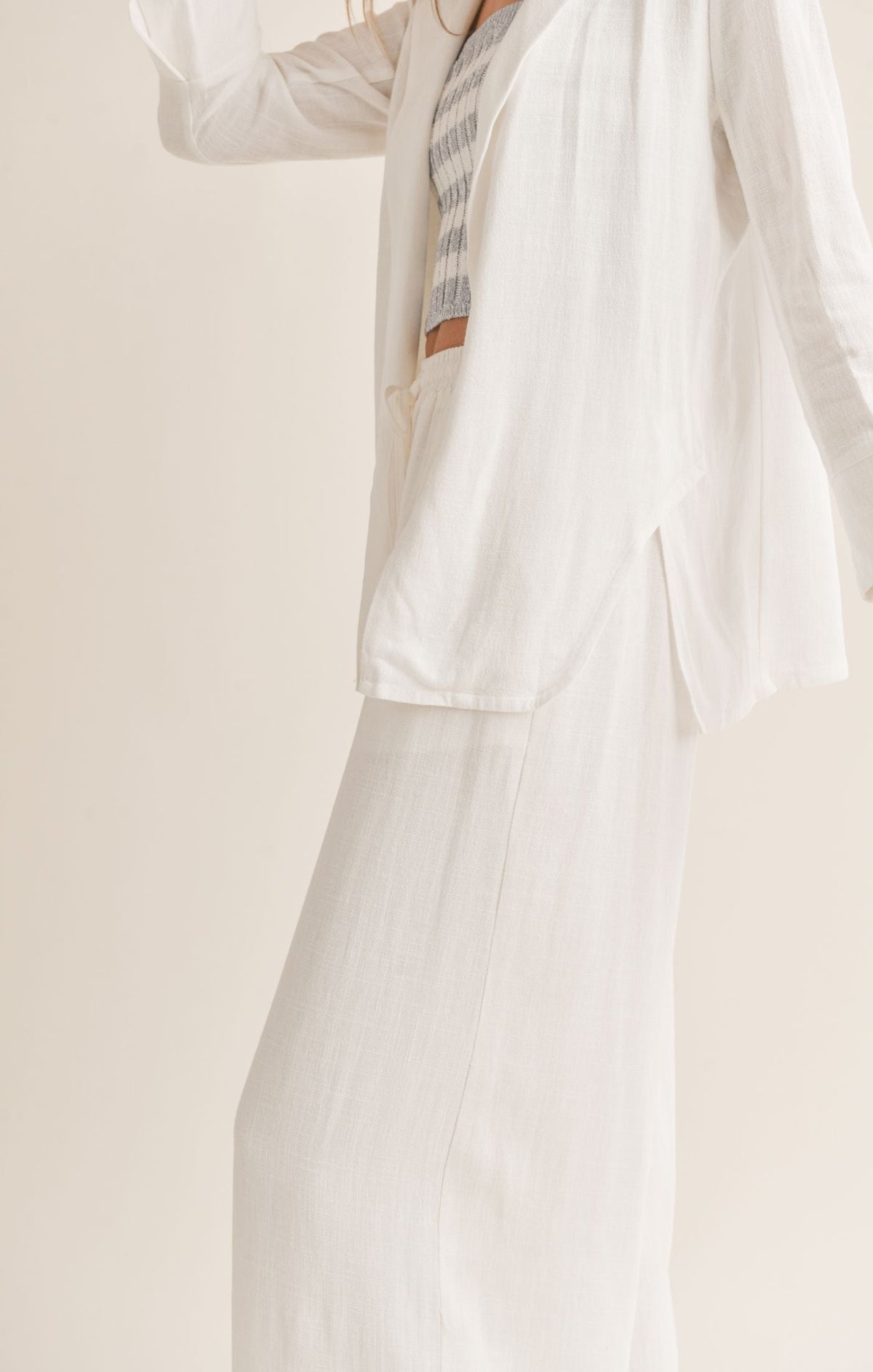 SADIE AND SAGE Women Jackets Sadie And Sage Sugarloaf Linen Blend Open Blazer || David's Clothing