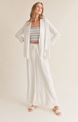 SADIE AND SAGE Women Jackets Sadie And Sage Sugarloaf Linen Blend Open Blazer || David's Clothing