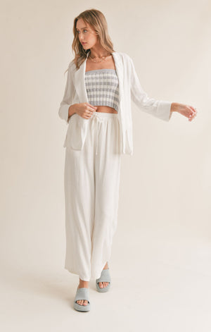 SADIE AND SAGE Women Jackets Sadie And Sage Sugarloaf Linen Blend Open Blazer || David's Clothing