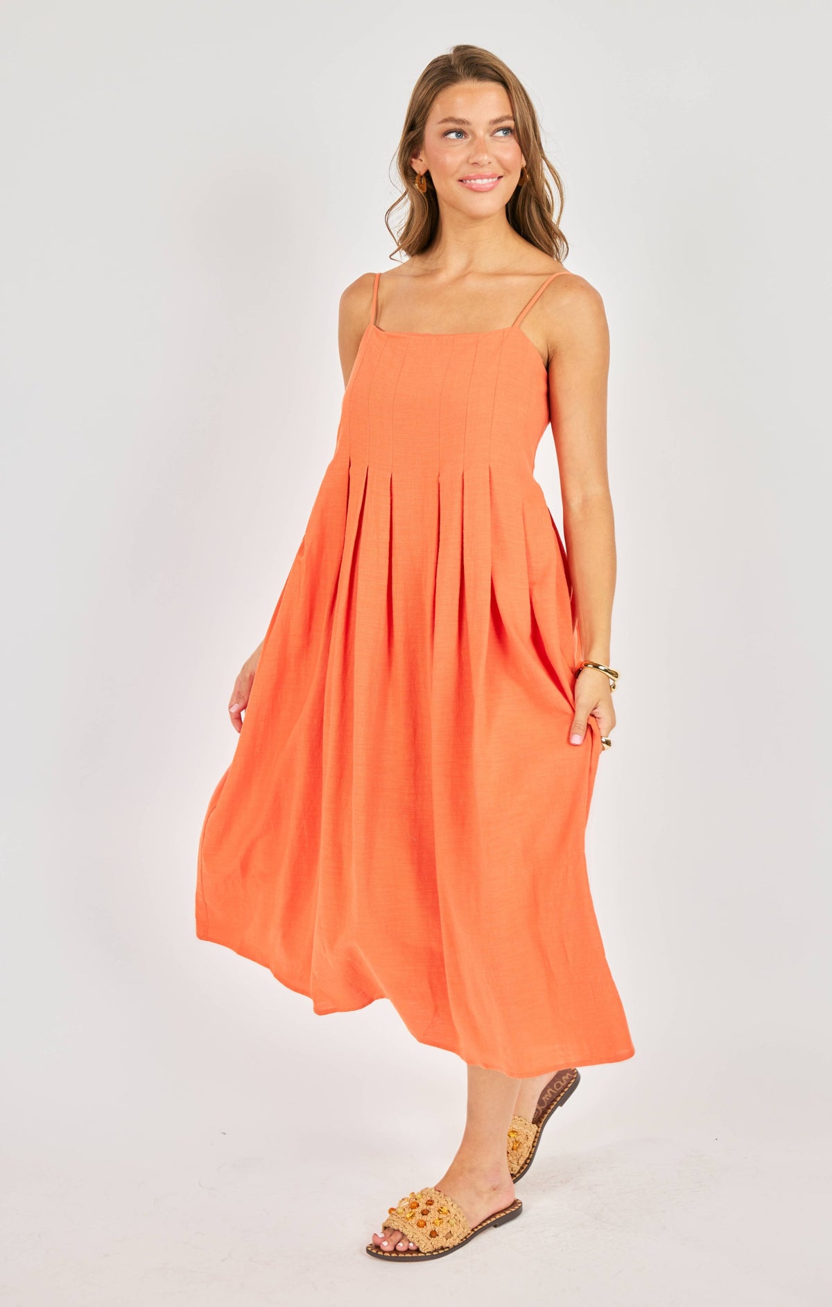 SADIE AND SAGE Women's Dresses Sadie and Sage Good Day Pleated Midi Dress