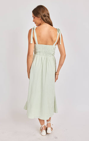 SADIE AND SAGE Women's Dresses Sadie and Sage See Me Stripe Bow Midi Dress
