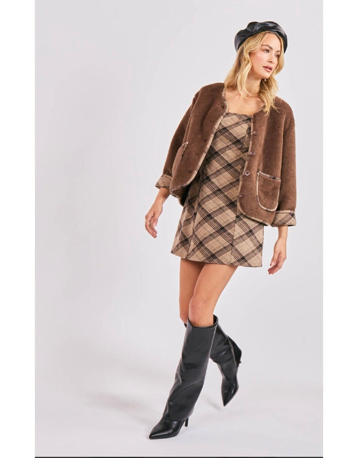 SADIE AND SAGE Women's Dresses Sadie & Sage Soho Commute Plaid Mini Dress