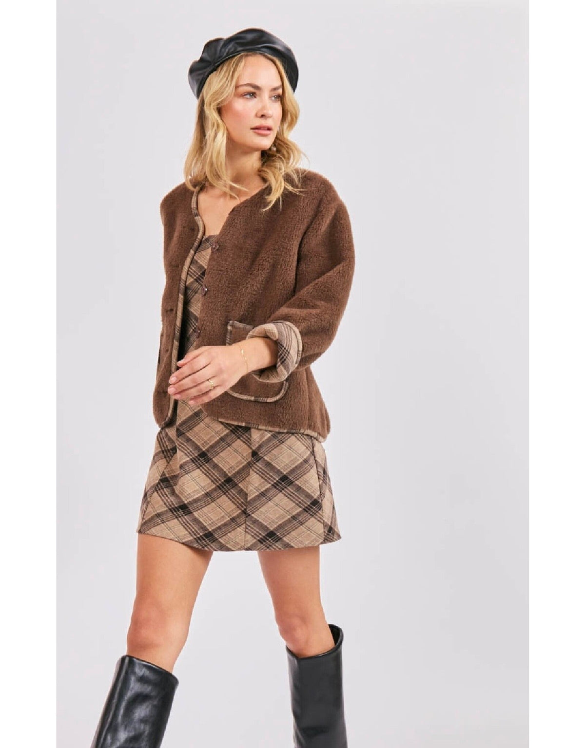 SADIE AND SAGE Women's Dresses Sadie & Sage Soho Commute Plaid Mini Dress
