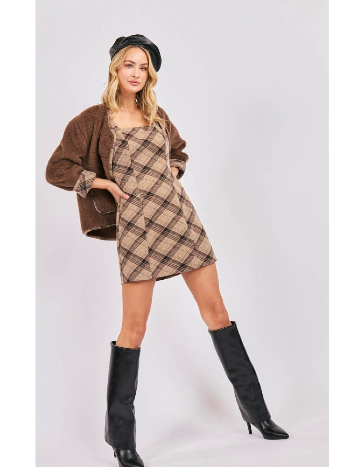 SADIE AND SAGE Women's Dresses Sadie & Sage Soho Commute Plaid Mini Dress