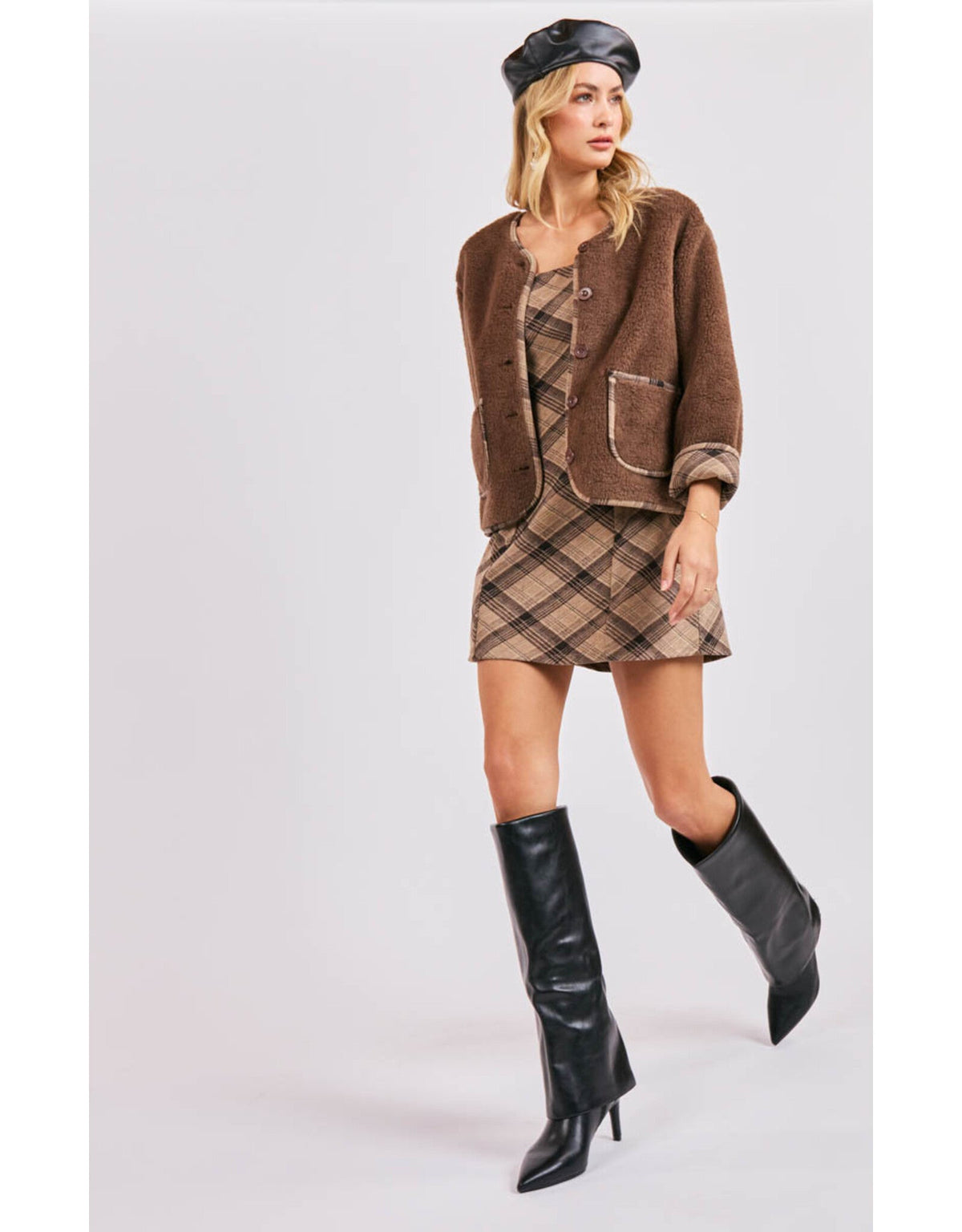 SADIE AND SAGE Women's Dresses Sadie & Sage Soho Commute Plaid Mini Dress