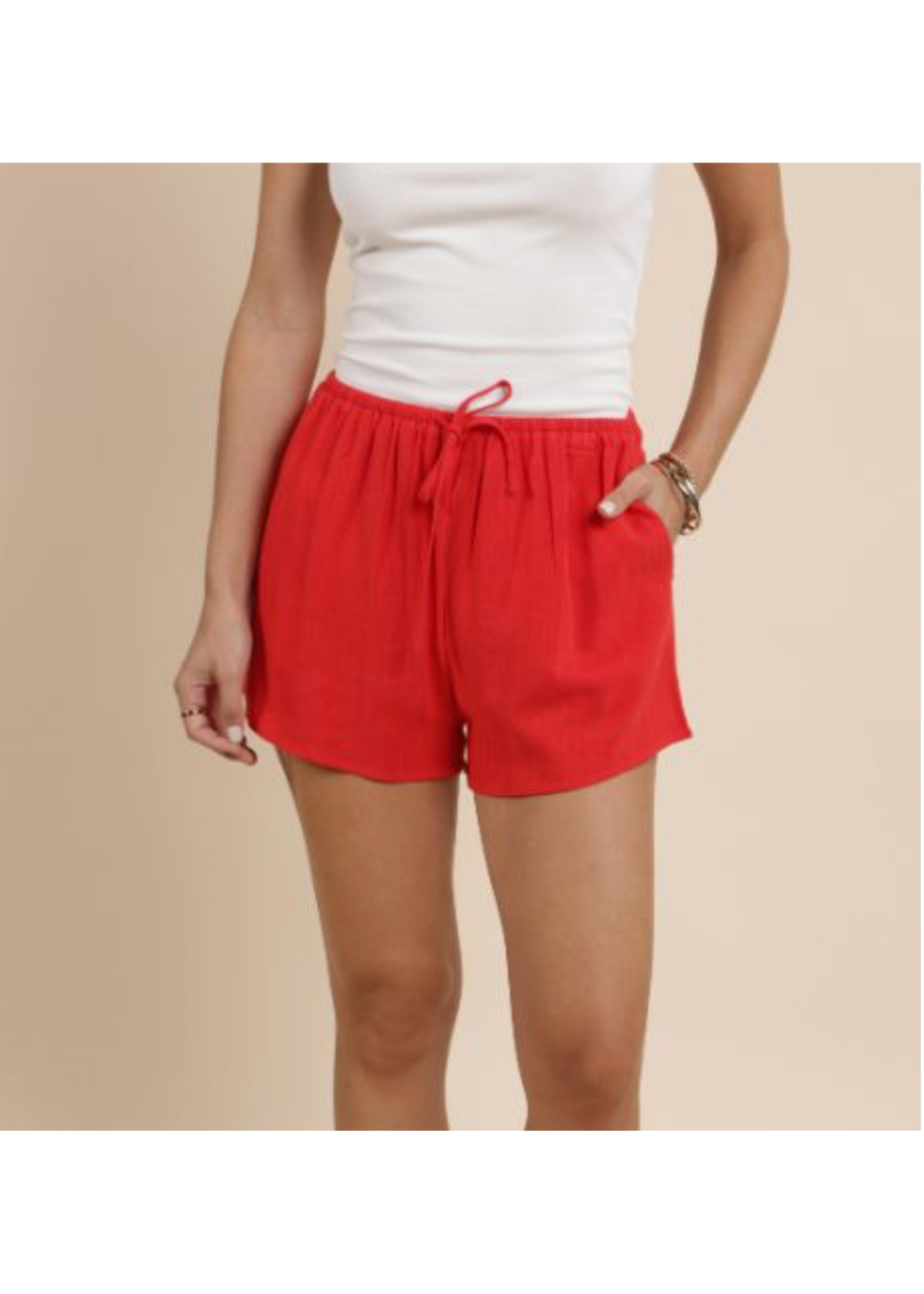 SADIE AND SAGE Women's Shorts Sadie and Sage Sugarloaf Linen Blend Easy Shorts || David's Clothing