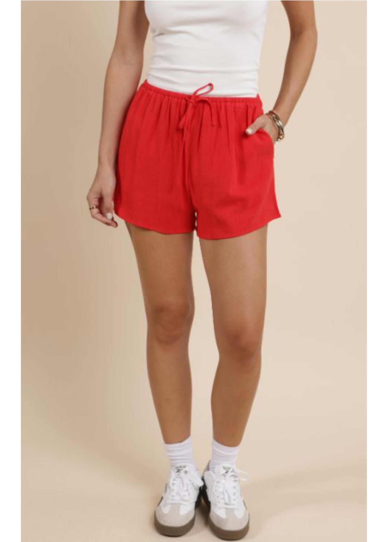 SADIE AND SAGE Women's Shorts Sadie and Sage Sugarloaf Linen Blend Easy Shorts || David's Clothing