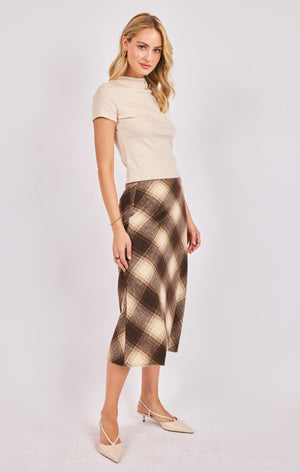 SADIE AND SAGE Women's Top Sadie and Sage Anthem High Neck S/slv Knit Top || David's Clothing