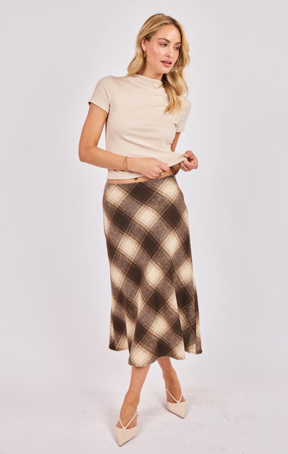 SADIE AND SAGE Women's Top Sadie and Sage Anthem High Neck S/slv Knit Top || David's Clothing