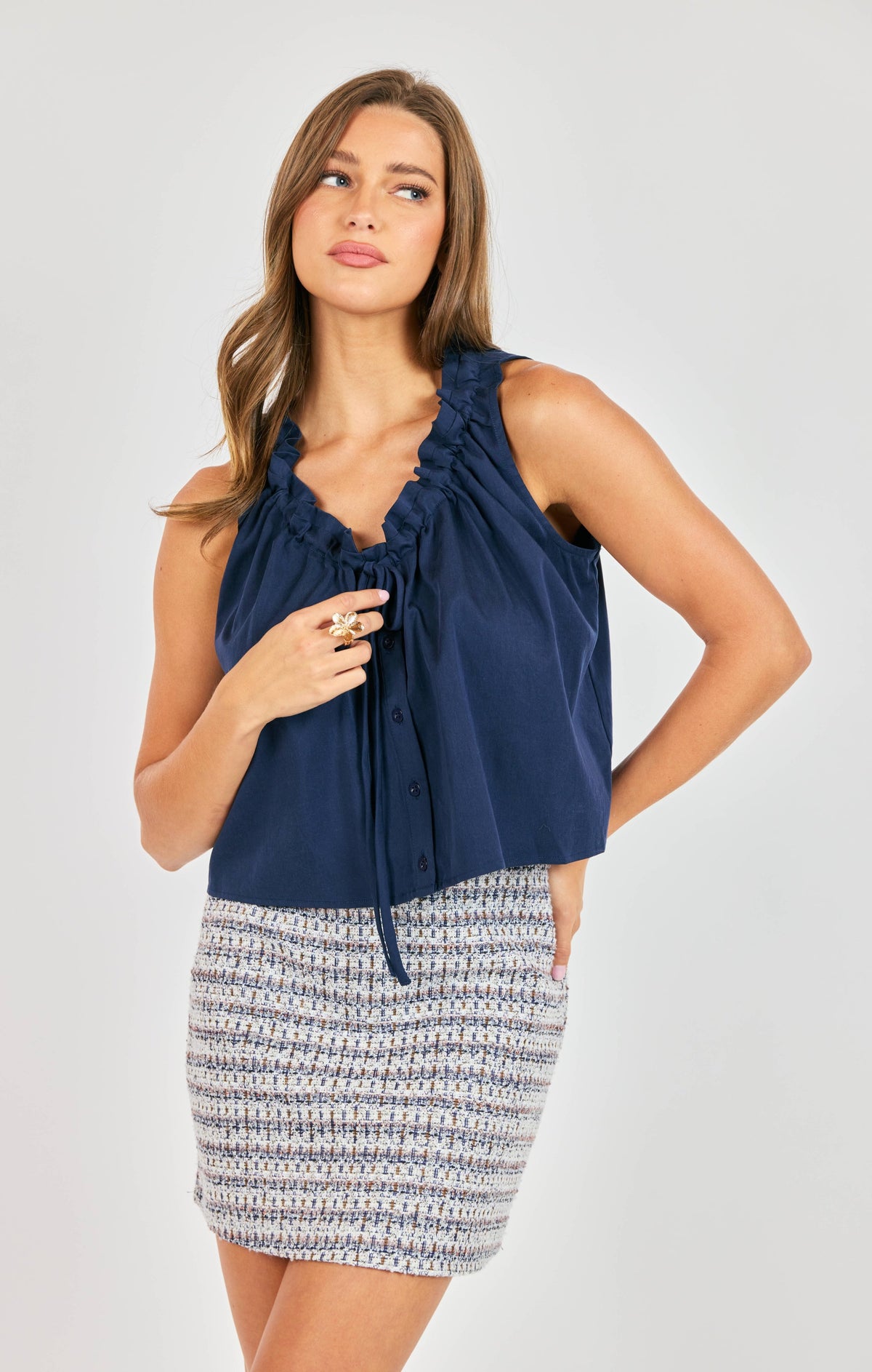 SADIE AND SAGE Women's Top Sadie And Sage Hometown Gathered Top || David's Clothing