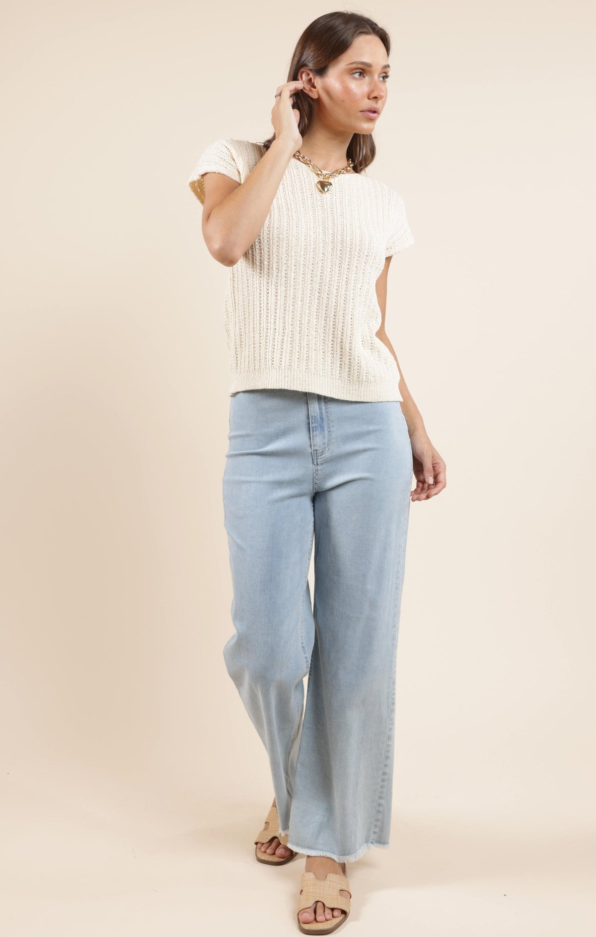 SADIE AND SAGE Women's Top Sadie And Sage Jolie S/Slv Sweater || David's Clothing