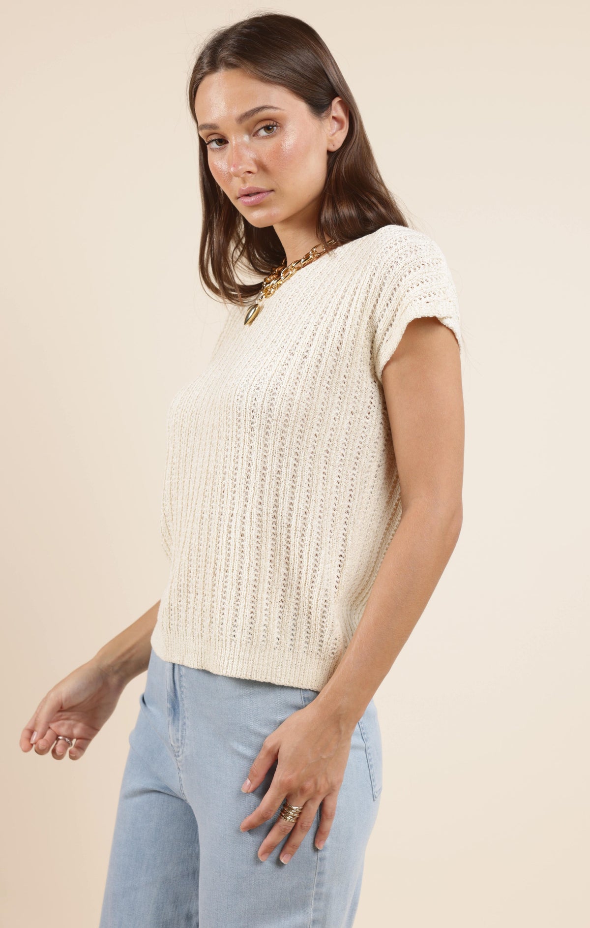 SADIE AND SAGE Women's Top Sadie And Sage Jolie S/Slv Sweater || David's Clothing
