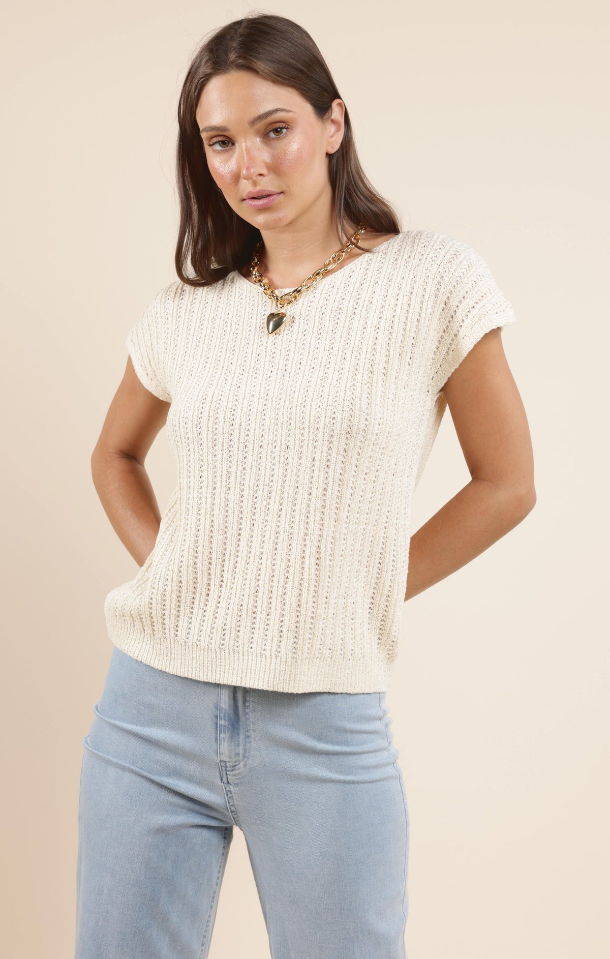 SADIE AND SAGE Women's Top Sadie And Sage Jolie S/Slv Sweater || David's Clothing