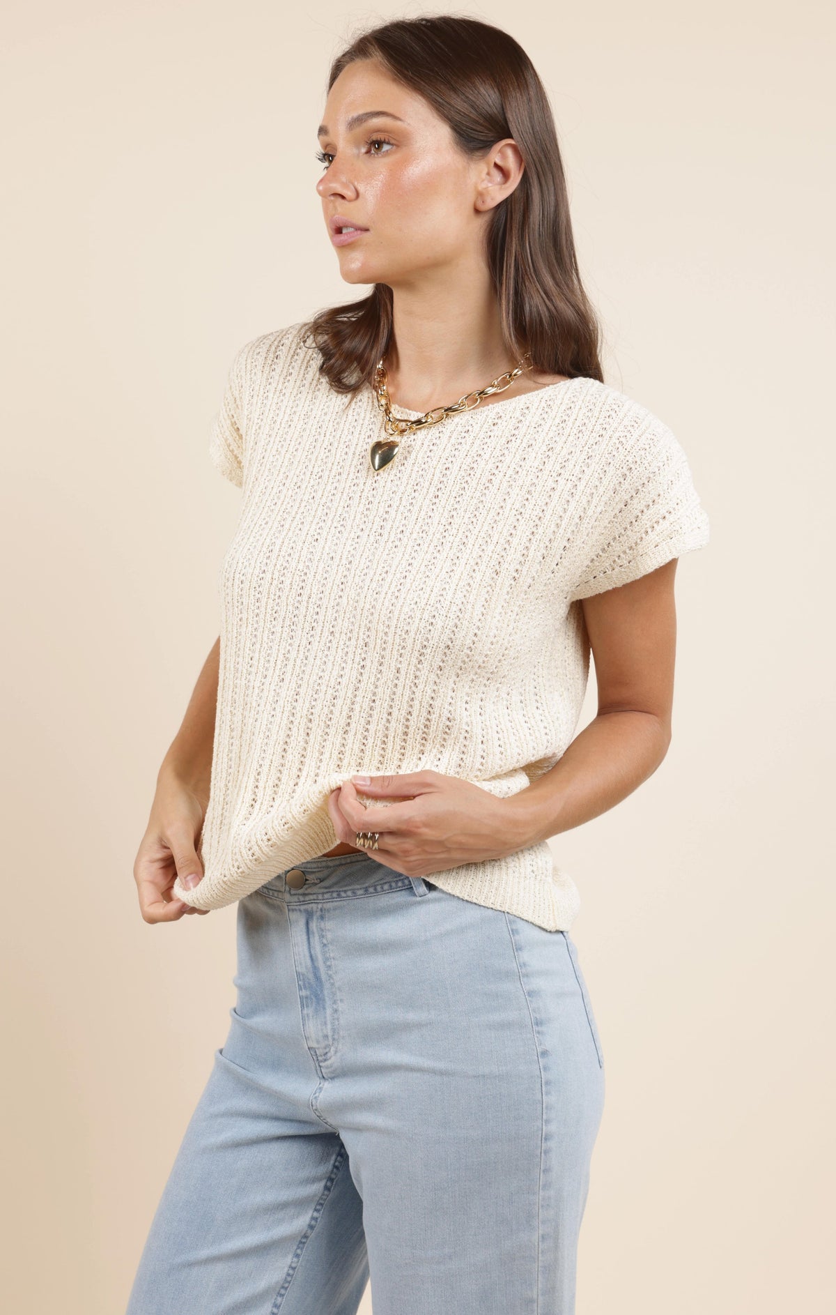 SADIE AND SAGE Women's Top Sadie And Sage Jolie S/Slv Sweater || David's Clothing