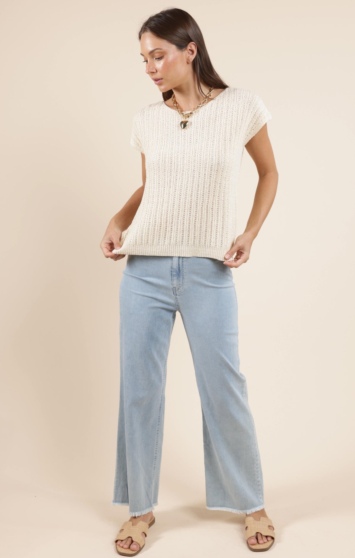 SADIE AND SAGE Women's Top Sadie And Sage Jolie S/Slv Sweater || David's Clothing