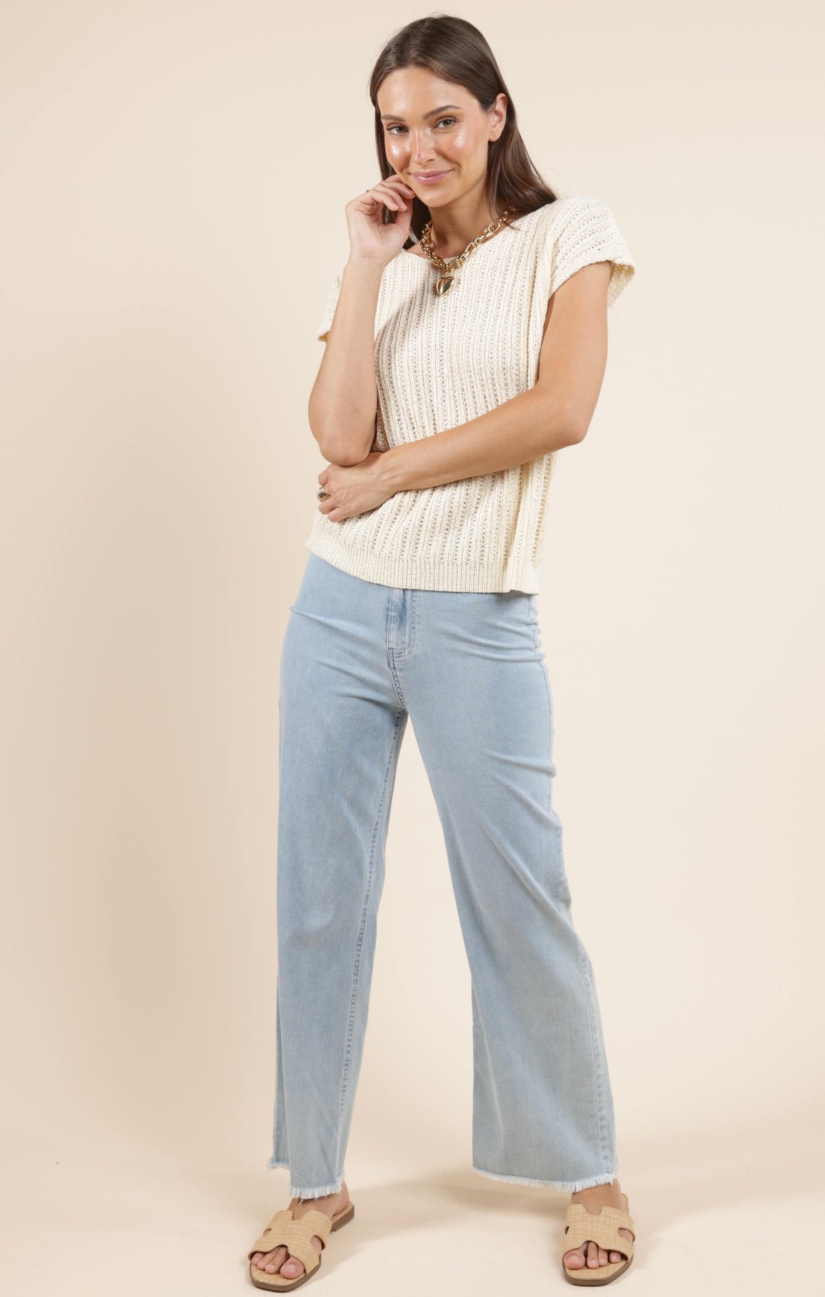 SADIE AND SAGE Women's Top Sadie And Sage Jolie S/Slv Sweater || David's Clothing