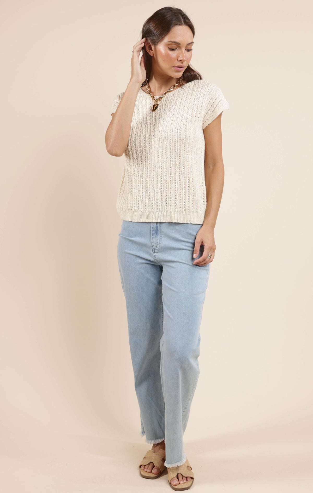 SADIE AND SAGE Women's Top Sadie And Sage Jolie S/Slv Sweater || David's Clothing