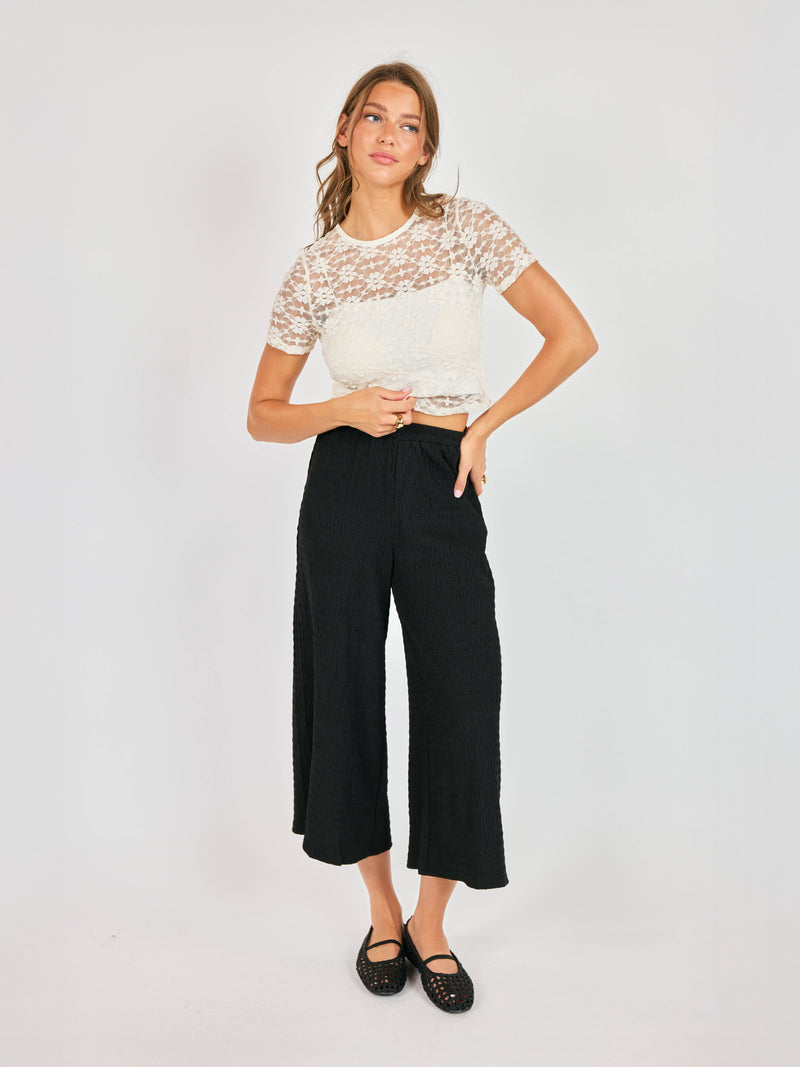 SADIE AND SAGE Women's Top Sadie and Sage Letters Lace Tee