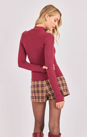 SADIE AND SAGE Women's Top Sadie and Sage Ronan Mock Neck Top W Thumbhole