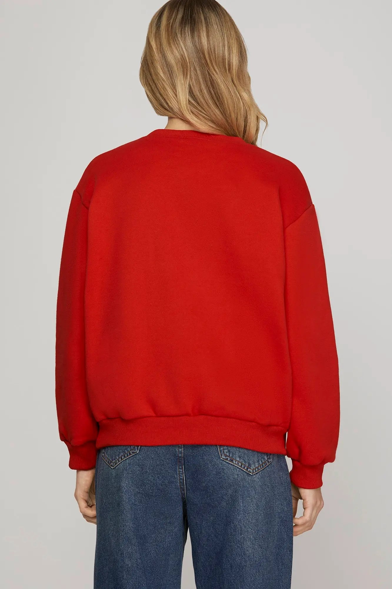 SHE AND SKY Women's Sweaters Long Sleeve Christmas Plaid Bow Knit Top