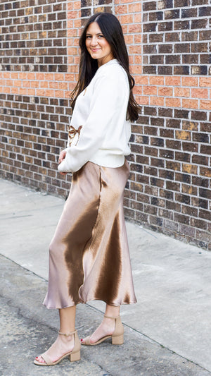 SHE AND SKY Women's Sweaters Long Sleeve Sequin Ribbon Sweater Top