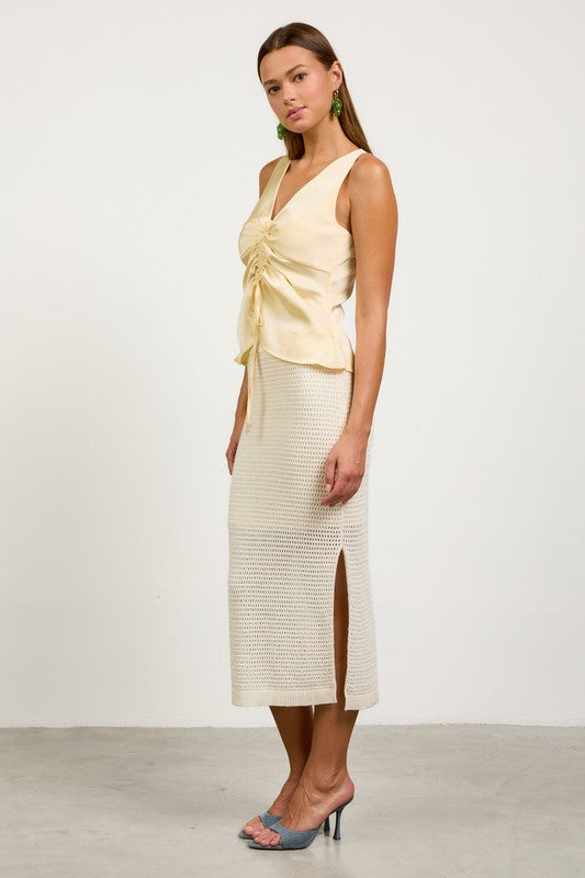 SKIES ARE BLUE Women's Skirts Knit Side Slit Skirt || David's Clothing